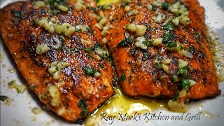 Cajun Garlic Butter Pan Seared Salmon Recipe  Best way to cook salmon [upl. by Minerva]