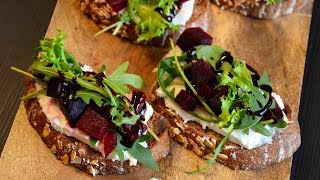 Beetroot Bruschetta With Rucola and Feta Perfect Appetizer for Guests [upl. by Anire982]