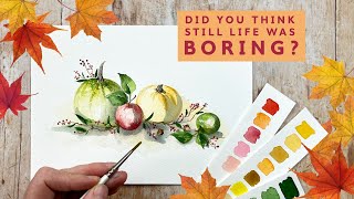 My Top Tips To Paint An Autumn Harvest Watercolour Still Life [upl. by Corene]