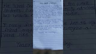 my best friend essay handwriting improve handwriting english essay ytshorts [upl. by Seafowl]