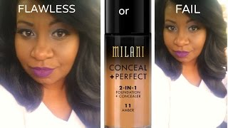 Milani Conceal  Perfect 2in1 Foundation  Concealer Full Review [upl. by Kolodgie274]