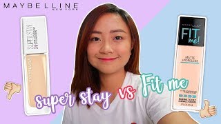 Maybelline Superstay Foundation VS Fit Me Review TOTOO BA [upl. by Philemon]