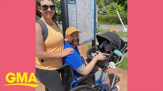 Students create a wheelchairstroller for teacher’s husband to walk their newborn l GMA [upl. by Bernice]