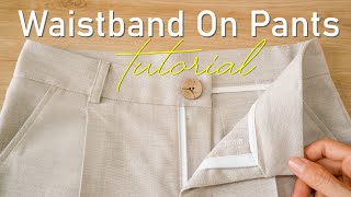 How To Draft And Sew A Waistband On Pants For Beginners  Sewing Technique  Thuy Sewing [upl. by Aiduan394]