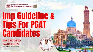 🔴Important Tips For Allahabad University PG Entrance Exam 2024  Imp Guideline For PGAT Candidates [upl. by Everard]