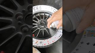 Car aluminum rim spray paint color change DIY 汽車鋁圈噴漆改色 [upl. by Ahsinod714]