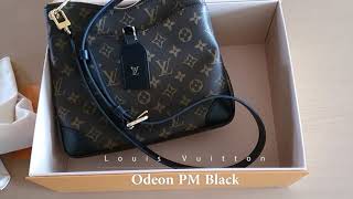 Unboxing  Louis Vuitton Odeon PM Black  Monogram Strap 루이비통 오데온 PM 블랙  모노 스트랩 [upl. by Vernita113]