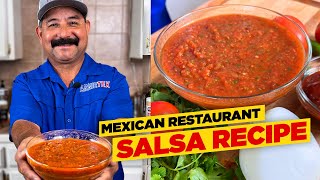 The BEST Mexican Restaurant SALSA ROJA Recipe  the secret ingredient [upl. by Anniram]