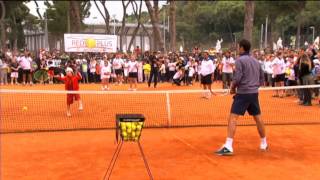 Coach Federer Leads Rome Kids Clinic [upl. by Patterson]