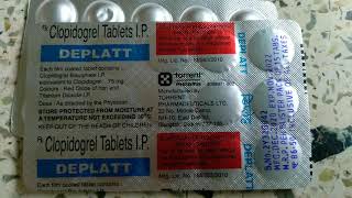 Clopidogrel tablet  Clopidogrel tablets ip 75 mg  Deplatt 75 mg  Deplatt Uses [upl. by Etnelav506]