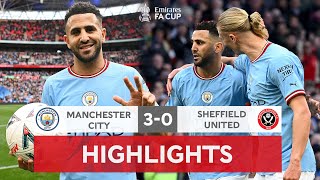 Mahrez HATTRICK Sends City Final Bound  Manchester City 30 Sheffield United Emirates FA Cup 2223 [upl. by Aisek]