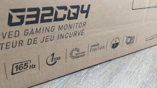 MSI Optix G32CQ4 WQHD Curved 165hz Gaming MonitorUnboxing and Quick Assembly [upl. by Llennhoj]