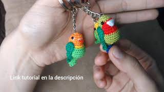 Llaveros de periquitos tejidos amigurumi loros aves llaverospatron [upl. by Unders]