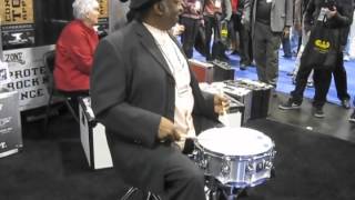 Bernard Purdie Playing a Snare at NAMM 2012 [upl. by Nehttam]