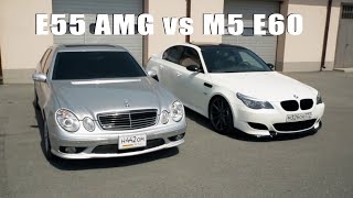 BMW M5 E60 vs Mercedes W211 E55 AMG Top SPEED [upl. by Notluf]