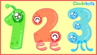 Numbers 123 Candybots Learn to count the number 1 to 100  Education app for kid [upl. by Conner865]