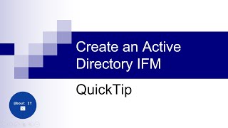 Create an Active Directory IFM  QuickTip [upl. by Amati]