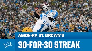 Every catch from AmonRa St Browns HISTORIC streak  Detroit Lions Highlights [upl. by Jefferson]