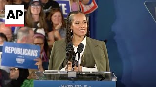 Alicia Keys speaks at Kamala Harris campaign rally in Pennsylvania [upl. by Ahsehat]