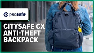 Pacsafe Citysafe CX AntiTheft Backpack Review 3 Weeks of Use [upl. by Ynohtna]