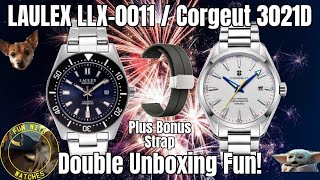 LAULEX LLX0011  Corgeut 3021D Watch Double Unboxing Fun [upl. by Colline769]