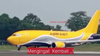 AIRFAST INDONESIA PKOSB Boeing 737300 Take Off Di Halim Perdanakusuma Jakarta supriyatno [upl. by Tillie]