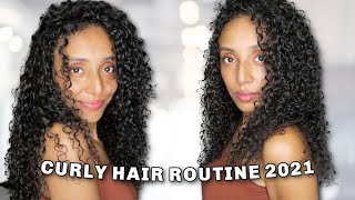 CURLY HAIR ROUTINE 2021 3B3C CURLY HAIR [upl. by Juliano]