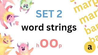 Phase 2 phonics Word Strings for learning to read and write phonics screening check in primary KS1 [upl. by Zelikow262]