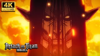 4K EREN VS ARMIN Colossal  Attack on Titan Final Season [upl. by Drugge787]