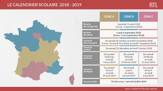 Découvrez le calendrier des vacances scolaires 20182019 [upl. by Luelle293]