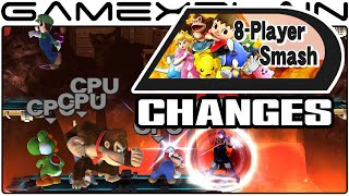 Super Smash Bros Wii U 8Player Smash Stage Changes amp Differences [upl. by Brian]