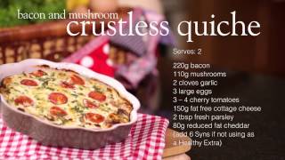 Slimming World Synfree bacon amp mushroom crustless quiche recipe  FREE [upl. by Persis]