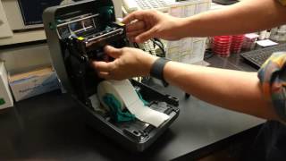 Changing Ribbon on a Zebra GK420T Printer [upl. by Aihtnic]