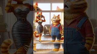 The Bold Cats Encounter with a Dog😱👀🐶 ai cat dog catlover shorts cute kitten doglover [upl. by Tench]