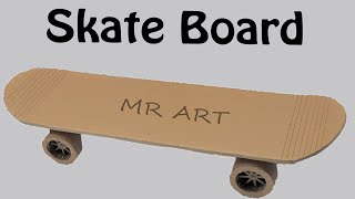 How To Make Skateboard With Cardboard at home  MR ART [upl. by Annavoig]