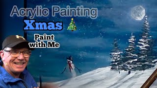 How to Paint an Acrylic Christmas Card  The Perfect Gift Idea [upl. by Cassandra81]