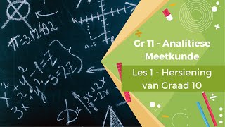 Gr11 Analitiese Meetkunde  Les 1 Hersiening van Graad 10 [upl. by Eceinahs]