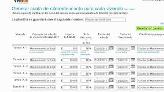 Generar adeudos de diferente monto para cada vivienda [upl. by Eppie]