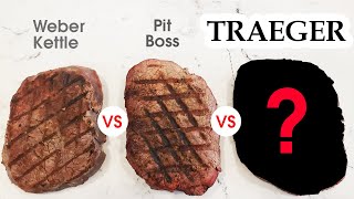 Searing steak on a TRAEGER vs Weber Kettle amp Pit Boss  How does it compare [upl. by Zinck]