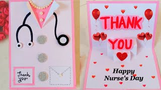 Nurses Day CardNurse Day 2021Thank you Doctors and NursesCorona FightersDIY Doctors Day Card [upl. by Enerak]