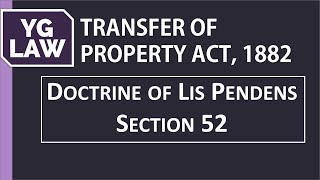 Transfer of property pending suit relating thereto  Section 52 TPA  YG Law [upl. by Joella]