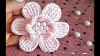 DIY Tutorial Crochet Flower EASY How to crochet flowers [upl. by Tebasile]