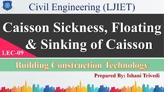 Lec09Caisson Sickness Floating amp Sinking of Caisson  Building ConstTech  Civil Engineering [upl. by Elhsa]