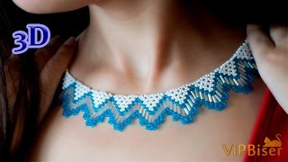 Beaded Necklace with SeedampBugle Beads 3D Beading Tutorial [upl. by Danna]