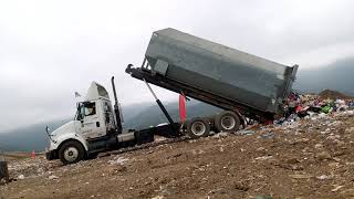 Dumping a compactor bin at the landfill [upl. by Joycelin]