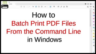 How to Batch Print PDF Files from the Command Line in Windows [upl. by Zetnwahs]