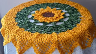 Hermoso centro de mesa en forma de Girasol 🌻 paso a paso a crochet 🧶 [upl. by Sorilda]