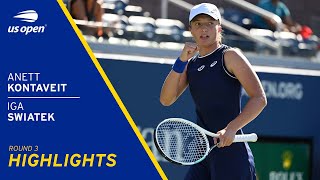 Anett Kontaveit vs Iga Swiatek Highlights  2021 US Open Round 3 [upl. by Nallad]