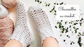 Comment faire des chaussettes au crochet  Dentelle crochet facile ✨ Toutes tailles ✨ Tuto facile 🧶 [upl. by Breeze]