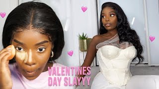 VALENTINES DAY 3 in 1 SLAY  Chatty GRWM Makeup Outfit Hair [upl. by Nilo]